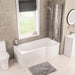 Eastbrook Portland P-Shaped Shower Bath - White - P-Shaped