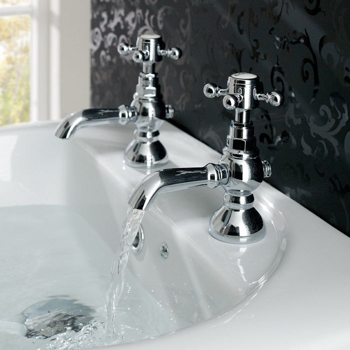 Eastbrook Portobello Basin Pillar Taps - Chrome - Basin