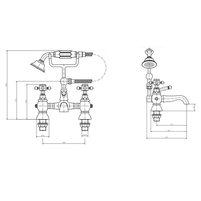 Eastbrook Portobello Bath Shower Mixer Tap With Kit