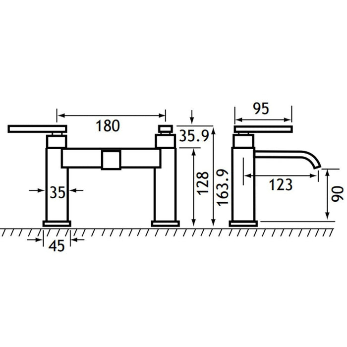 Eastbrook Prado 550 Bath Filler Tap - Chrome - Bath Filler