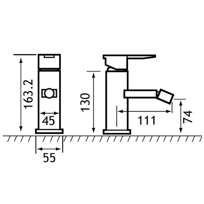 Eastbrook Prado 550 Mono Bidet Mixer Tap With Click Waste