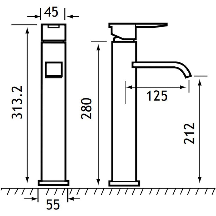 Eastbrook Prado 550 Mono Tall Basin Mixer Tap - Chrome