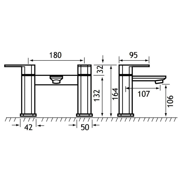 Eastbrook Prado 650 Bath Filler Tap - Chrome - Bath Filler