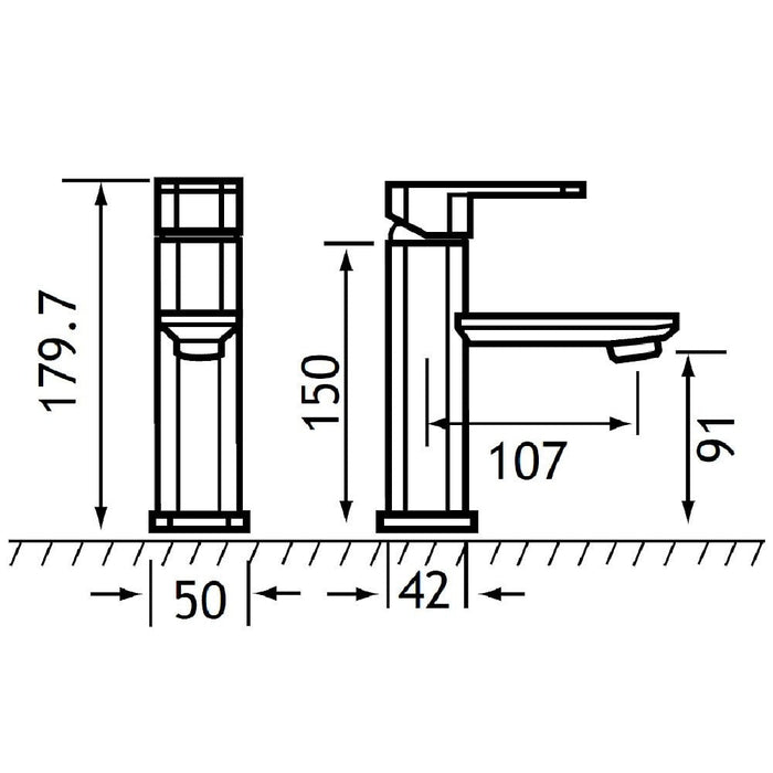 Eastbrook Prado 650 Mono Basin Mixer Tap With Click Waste