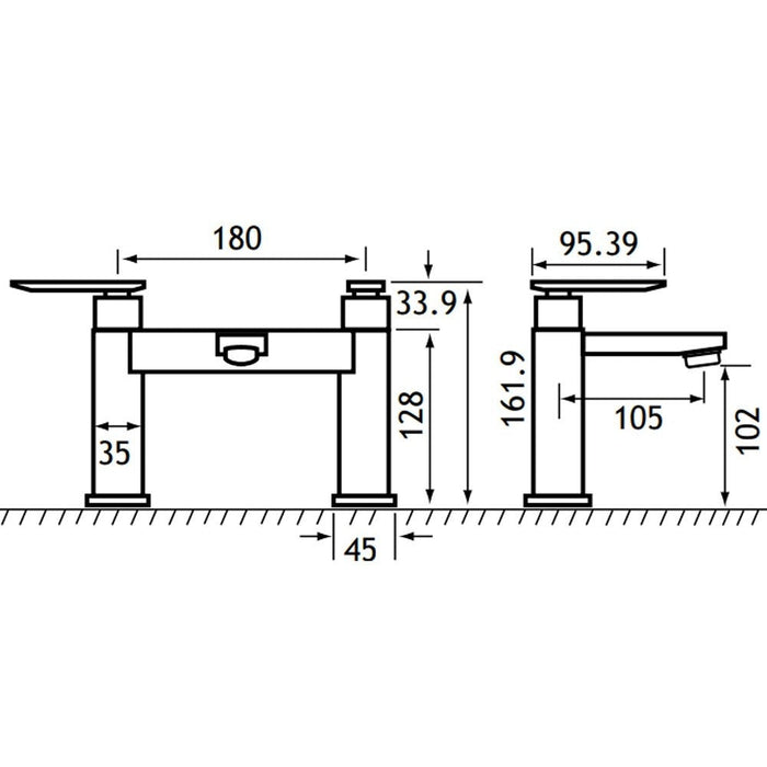 Eastbrook Prado 800 Bath Filler Tap - Chrome - Bath Filler