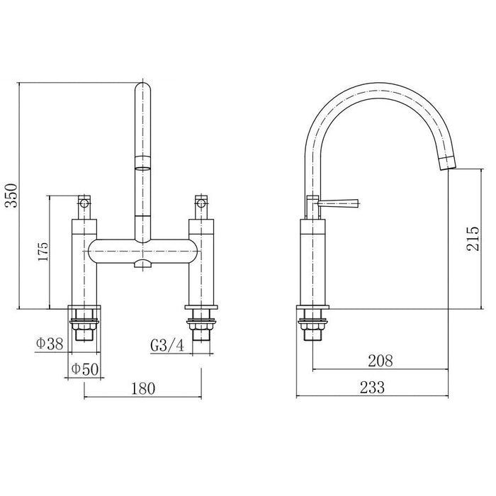 Eastbrook Prado Bath Filler Tap - Chrome - Bath Filler Taps