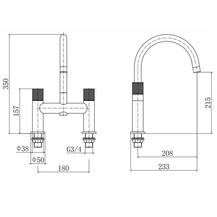 Eastbrook Prado Cylinder Bath Filler Tap - Chrome - Bath