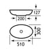 Eastbrook Pricilla Sit On Countertop Basin - 510mm Wide