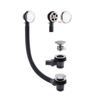 Eastbrook Push Button Bath Waste With Overflow - Chrome