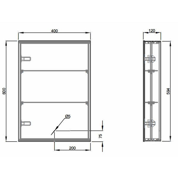 Eastbrook Ravini 1 Door Non Illuminated Mirror Cabinet