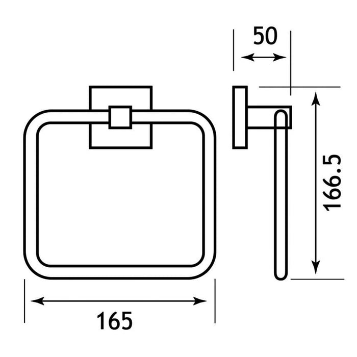 Eastbrook Rimini Metal Towel Ring - Chrome - Towel Rings