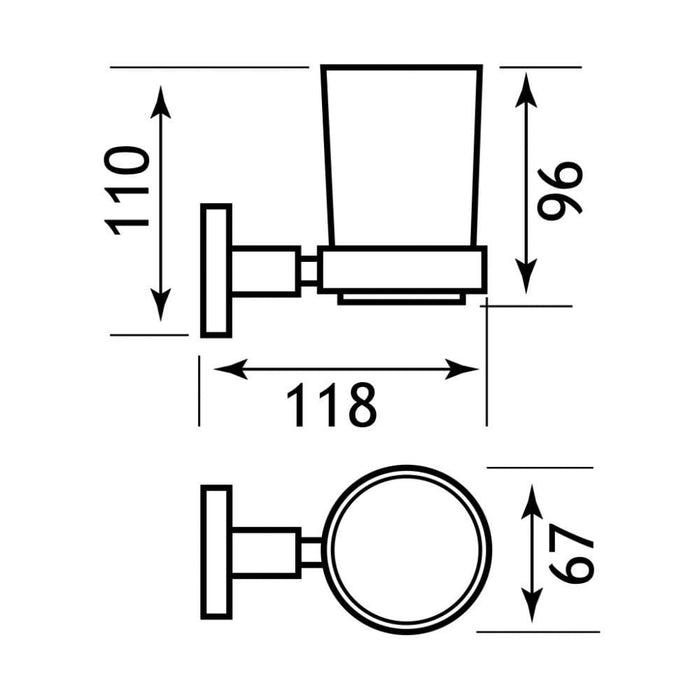 Eastbrook Rimini Tumbler Holder - Chrome - Toothbrush