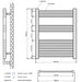 Eastbrook Rion Straight Heated Towel Rail Chrome - Heated