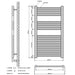 Eastbrook Rion Straight Heated Towel Rail Chrome - Heated
