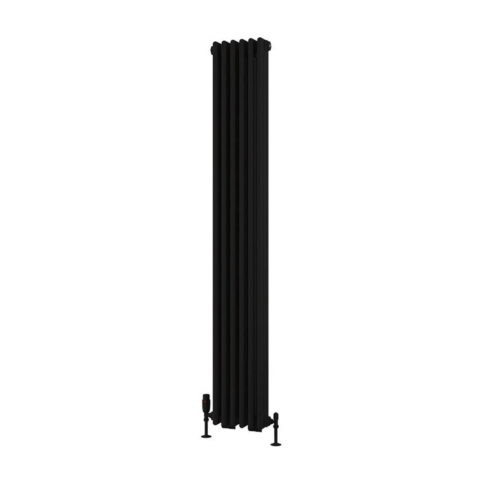 Eastbrook Rivassa 3 Column Radiator Matt Black - 1800mm x