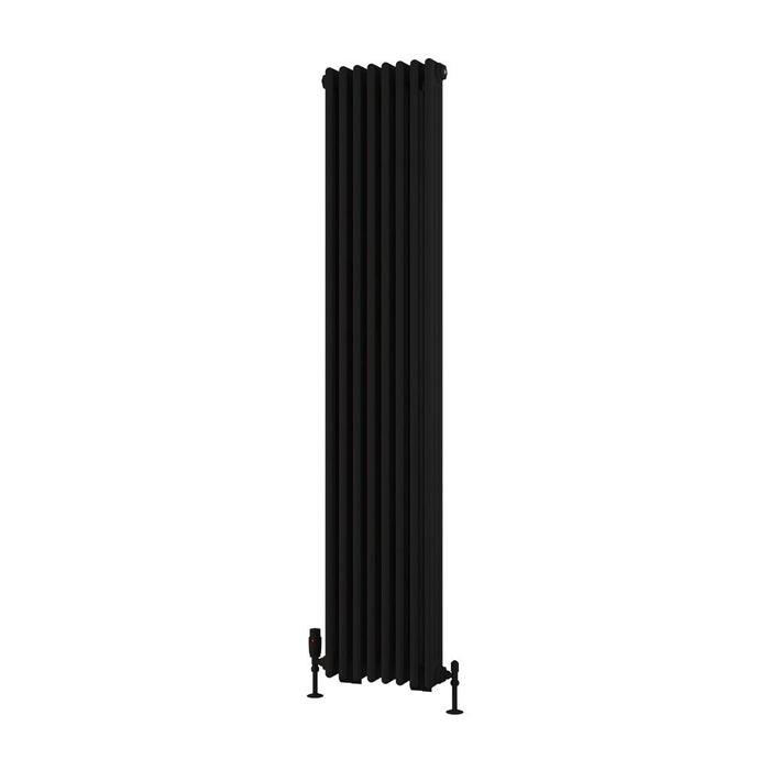 Eastbrook Rivassa 3 Column Radiator Matt Black - 1800mm x