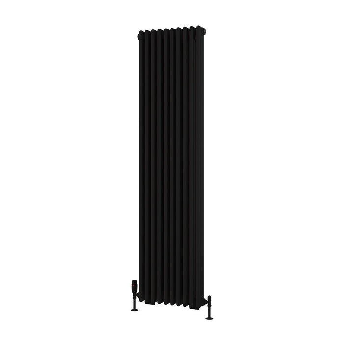Eastbrook Rivassa 3 Column Radiator Matt Black - 1800mm x