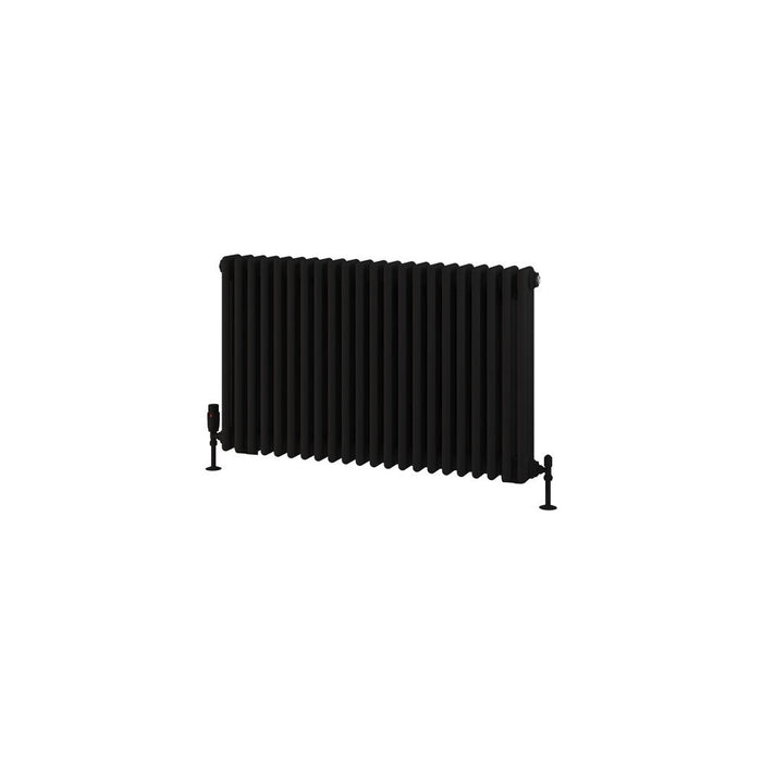 Eastbrook Rivassa 3 Column Radiator Matt Black - 600mm x