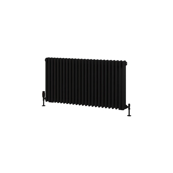 Eastbrook Rivassa 3 Column Radiator Matt Black - 600mm x