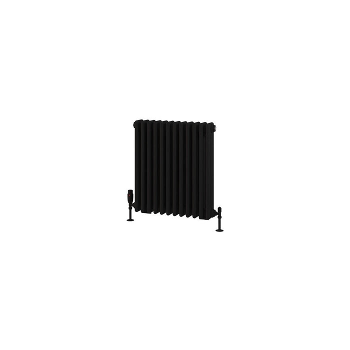 Eastbrook Rivassa 3 Column Radiator Matt Black - 600mm x
