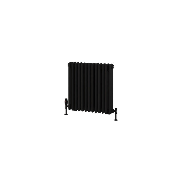 Eastbrook Rivassa 3 Column Radiator Matt Black - 600mm x