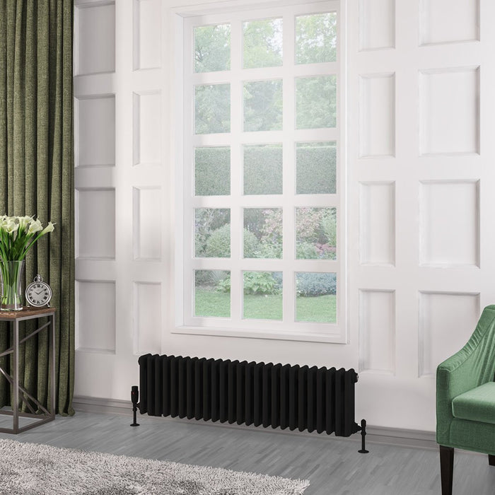 Eastbrook Rivassa 3 Column Radiator Matt Black - Column