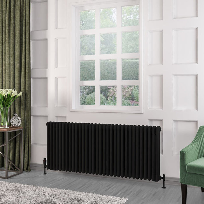 Eastbrook Rivassa 3 Column Radiator Matt Black - Column