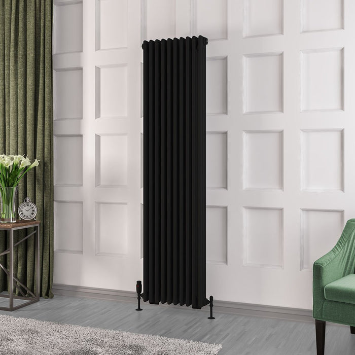 Eastbrook Rivassa 3 Column Radiator Matt Black - Column