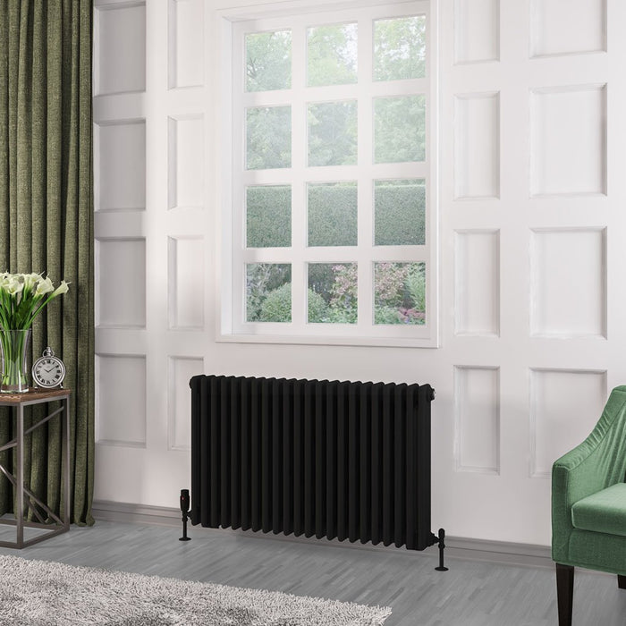 Eastbrook Rivassa 3 Column Radiator Matt Black - Column
