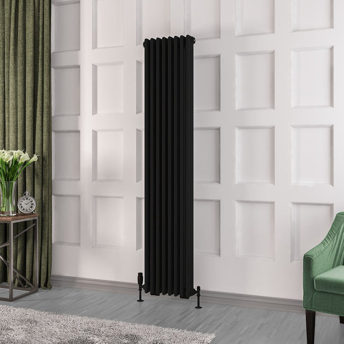 Eastbrook Rivassa 3 Column Radiator Matt Black - Column