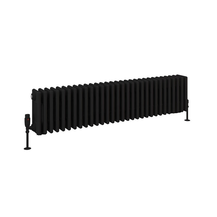 Eastbrook Rivassa 4 Column Radiator Matt Black - 300mm x