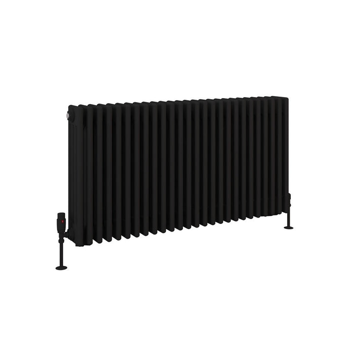Eastbrook Rivassa 4 Column Radiator Matt Black - 600mm x