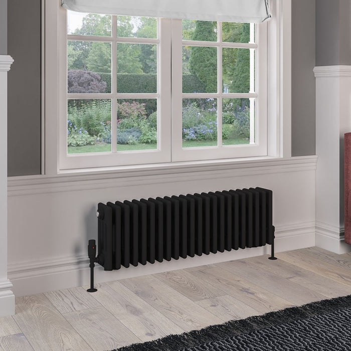 Eastbrook Rivassa 4 Column Radiator Matt Black - Column