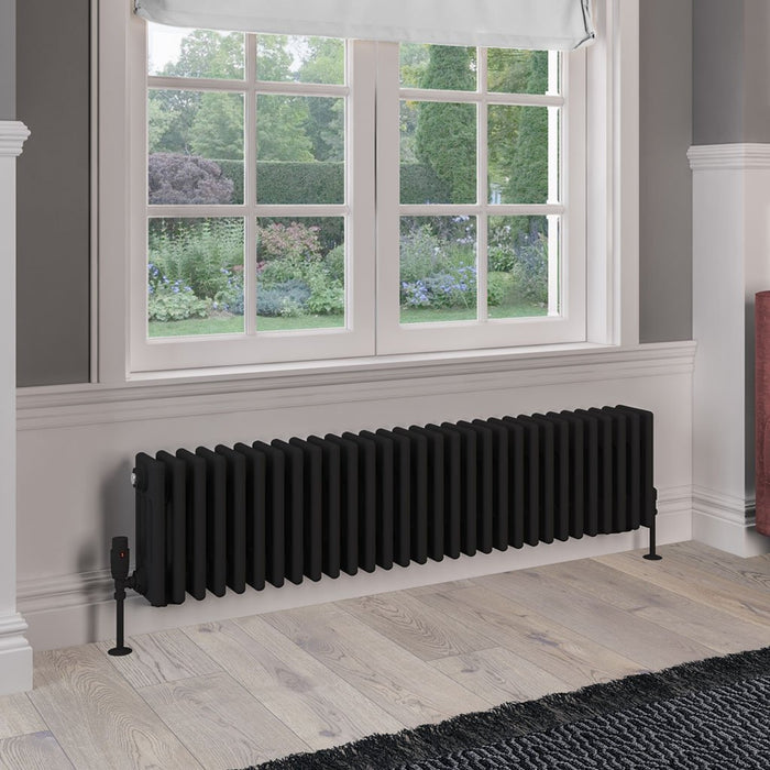 Eastbrook Rivassa 4 Column Radiator Matt Black - Column