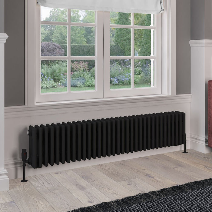 Eastbrook Rivassa 4 Column Radiator Matt Black - Column