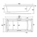Eastbrook Rockall Single Ended Bath With Twin Grips - No TH