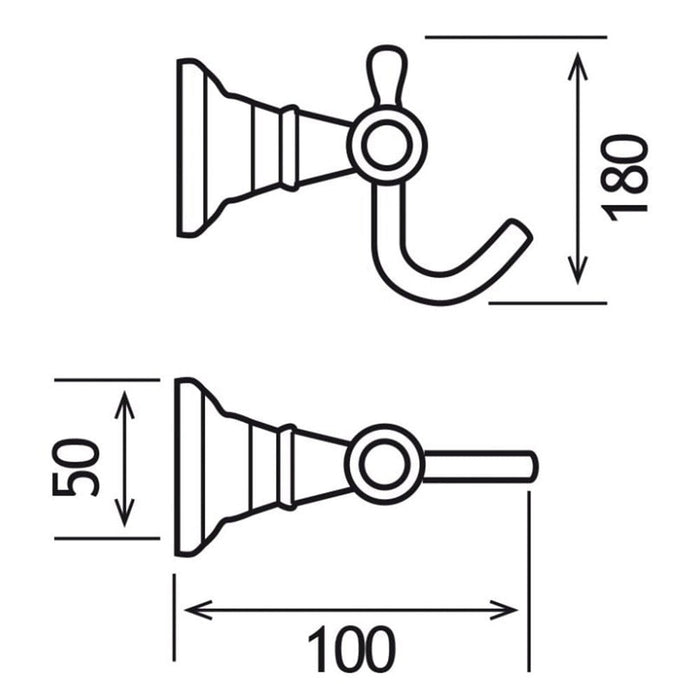 Eastbrook Rockingham Single Robe Hook - Chrome - Robe Hooks