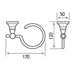 Eastbrook Rockingham Toilet Brush Holder - Chrome - Toilet