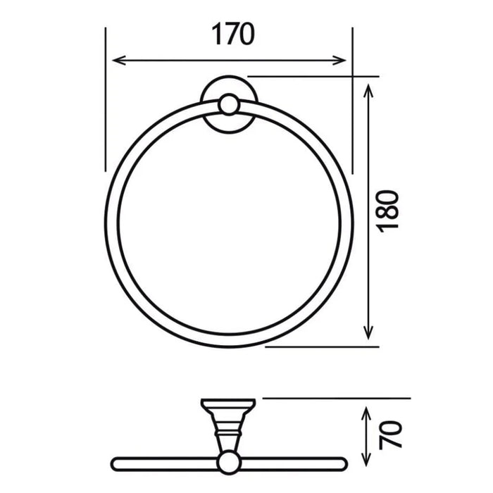 Eastbrook Rockingham Towel Ring - Chrome - Towel Rings