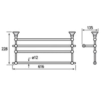 Eastbrook Rockingham Towel Shelf - Chrome - Towel Rings