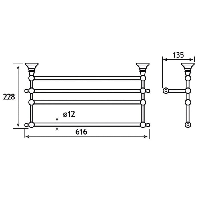Eastbrook Rockingham Towel Shelf - Chrome - Towel Rings