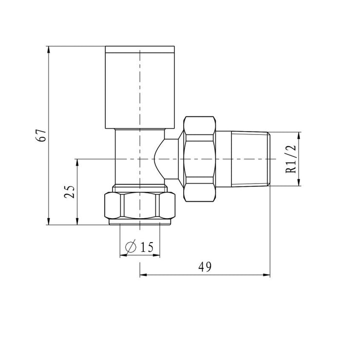 Eastbrook Round Angled Radiator Valves Pair - Heating