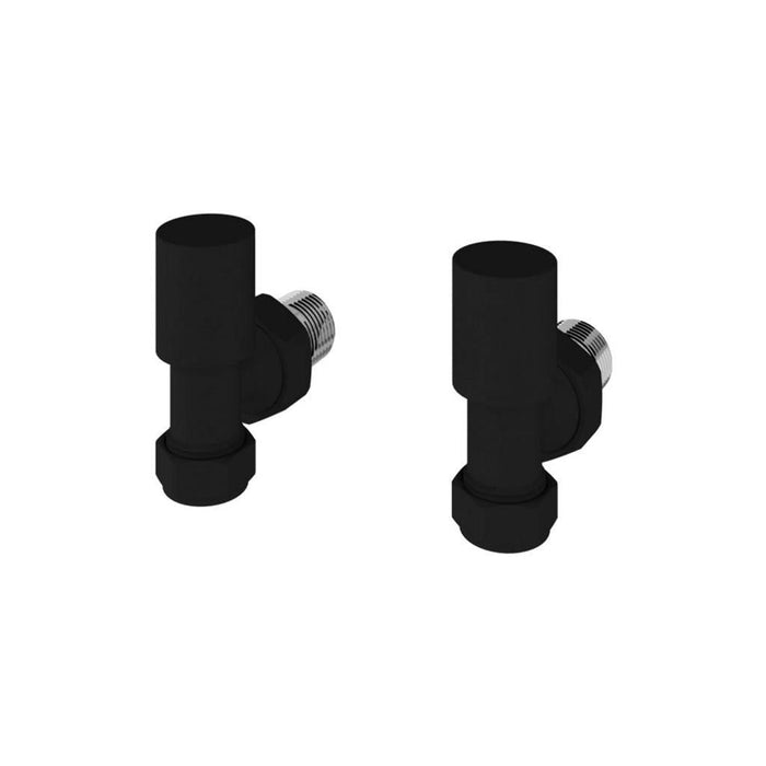 Eastbrook Round Angled Radiator Valves Pair - Matt Black
