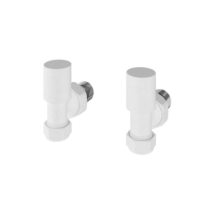 Eastbrook Round Angled Radiator Valves Pair - Matt White
