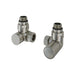 Eastbrook Round Corner Radiator Valves Pair - Brushed