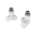 Eastbrook Round Corner Radiator Valves Pair - Matt White