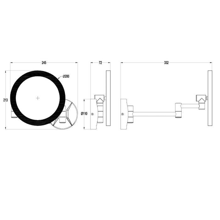 Eastbrook Round Frosted LED Magnifying Mirror - 213mm x