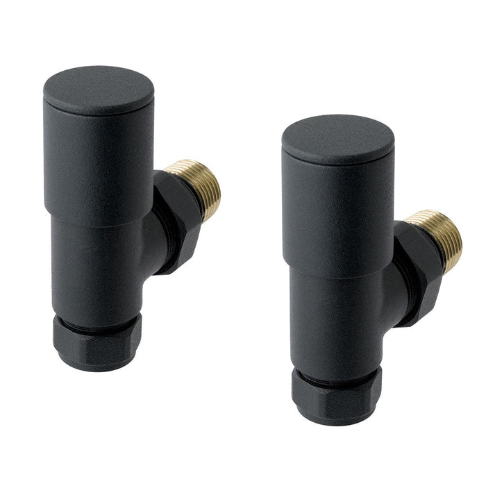Eastbrook Round Head Angled Manual Radiator Valves Pair
