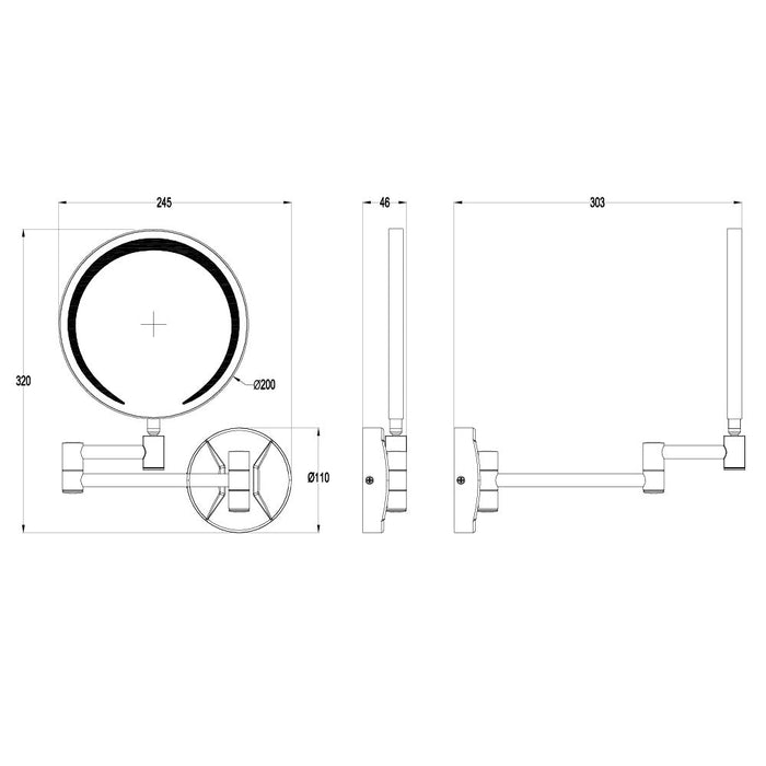 Eastbrook Round LED Magnifying Mirror - 320mm x 245mm