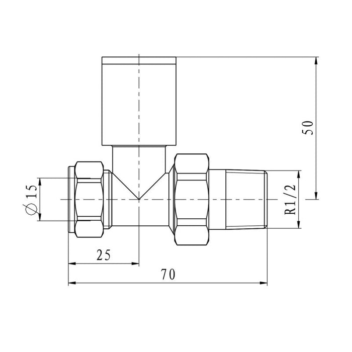 Eastbrook Round Straight Radiator Valves Pair - Heating